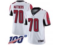 #70 Limited Jake Matthews White Football Road Men's Jersey Atlanta Falcons Vapor Untouchable 100th Season