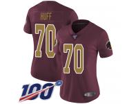 #70 Limited Sam Huff Burgundy Red Football Alternate Women's Jersey Washington Redskins Vapor Untouchable 100th Season 80th Anniversary