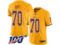 #70 Limited Sam Huff Gold Football Youth Jersey Washington Redskins Rush Vapor Untouchable 100th Season