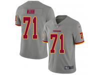 #71 Limited Charles Mann Gray Football Men's Jersey Washington Redskins Inverted Legend