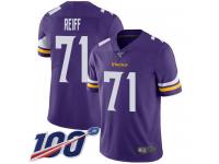#71 Limited Riley Reiff Purple Football Home Men's Jersey Minnesota Vikings Vapor Untouchable 100th Season