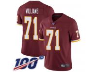 #71 Limited Trent Williams Burgundy Red Football Home Youth Jersey Washington Redskins Vapor Untouchable 100th Season