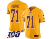 #71 Limited Trent Williams Gold Football Youth Jersey Washington Redskins Rush Vapor Untouchable 100th Season