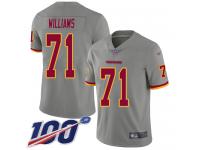 #71 Limited Trent Williams Gray Football Men's Jersey Washington Redskins Inverted Legend 100th Season