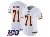 #71 Limited Trent Williams White Football Road Women's Jersey Washington Redskins Vapor Untouchable 100th Season