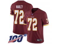 #72 Limited Dexter Manley Burgundy Red Football Home Men's Jersey Washington Redskins Vapor Untouchable 100th Season