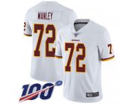 #72 Limited Dexter Manley White Football Road Men's Jersey Washington Redskins Vapor Untouchable 100th Season