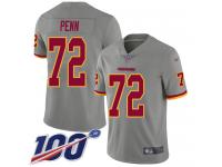 #72 Limited Donald Penn Gray Football Men's Jersey Washington Redskins Inverted Legend 100th Season