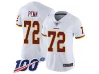 #72 Limited Donald Penn White Football Road Women's Jersey Washington Redskins Vapor Untouchable 100th Season