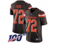 #72 Limited Eric Kush Brown Football Home Youth Jersey Cleveland Browns Vapor Untouchable 100th Season
