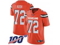 #72 Limited Eric Kush Orange Football Alternate Youth Jersey Cleveland Browns Vapor Untouchable 100th Season