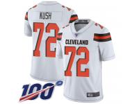#72 Limited Eric Kush White Football Road Youth Jersey Cleveland Browns Vapor Untouchable 100th Season