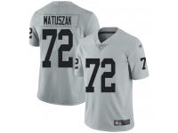 #72 Limited John Matuszak Silver Football Youth Jersey Oakland Raiders Inverted Legend