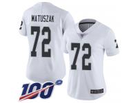 #72 Limited John Matuszak White Football Road Women's Jersey Oakland Raiders Vapor Untouchable 100th Season