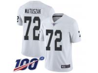 #72 Limited John Matuszak White Football Road Youth Jersey Oakland Raiders Vapor Untouchable 100th Season