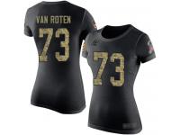 #73 Greg Van Roten Black Camo Football Salute to Service Women's Carolina Panthers T-Shirt