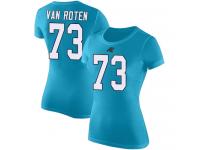 #73 Greg Van Roten Blue Football Rush Pride Name & Number Women's Carolina Panthers T-Shirt