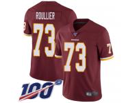 #73 Limited Chase Roullier Burgundy Red Football Home Men's Jersey Washington Redskins Vapor Untouchable 100th Season