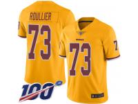 #73 Limited Chase Roullier Gold Football Men's Jersey Washington Redskins Rush Vapor Untouchable 100th Season