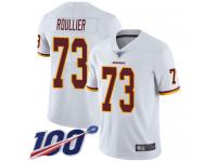 #73 Limited Chase Roullier White Football Road Youth Jersey Washington Redskins Vapor Untouchable 100th Season