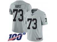 #73 Limited Maurice Hurst Silver Football Men's Jersey Oakland Raiders Inverted Legend 100th Season