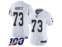 #73 Limited Maurice Hurst White Football Road Women's Jersey Oakland Raiders Vapor Untouchable 100th Season