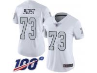 #73 Limited Maurice Hurst White Football Women's Jersey Oakland Raiders Rush Vapor Untouchable 100th Season