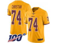 #74 Limited Geron Christian Gold Football Men's Jersey Washington Redskins Rush Vapor Untouchable 100th Season