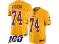 #74 Limited Geron Christian Gold Football Youth Jersey Washington Redskins Rush Vapor Untouchable 100th Season