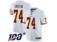 #74 Limited Geron Christian White Football Road Men's Jersey Washington Redskins Vapor Untouchable 100th Season