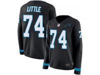 #74 Limited Greg Little Black Football Women's Jersey Carolina Panthers Therma Long Sleeve