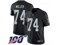 #74 Limited Kolton Miller Black Football Home Men's Jersey Oakland Raiders Vapor Untouchable 100th Season
