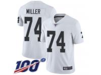 #74 Limited Kolton Miller White Football Road Men's Jersey Oakland Raiders Vapor Untouchable 100th Season