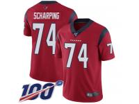 #74 Limited Max Scharping Red Football Alternate Youth Jersey Houston Texans Vapor Untouchable 100th Season