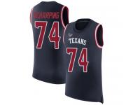 #74 Max Scharping Navy Blue Football Men's Jersey Houston Texans Player Name & Number Tank Top