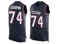 #74 Max Scharping Navy Blue Football Men's Jersey Houston Texans Player Name & Number Tank Top