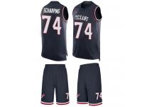 #74 Max Scharping Navy Blue Football Men's Jersey Houston Texans Tank Top Suit