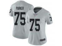 #75 Limited Brandon Parker Silver Football Women's Jersey Oakland Raiders Inverted Legend