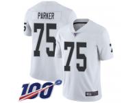 #75 Limited Brandon Parker White Football Road Men's Jersey Oakland Raiders Vapor Untouchable 100th Season