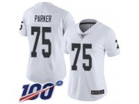 #75 Limited Brandon Parker White Football Road Women's Jersey Oakland Raiders Vapor Untouchable 100th Season