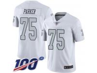 #75 Limited Brandon Parker White Football Youth Jersey Oakland Raiders Rush Vapor Untouchable 100th Season