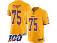 #75 Limited Brandon Scherff Gold Football Men's Jersey Washington Redskins Rush Vapor Untouchable 100th Season