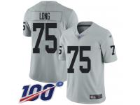 #75 Limited Howie Long Silver Football Men's Jersey Oakland Raiders Inverted Legend 100th Season