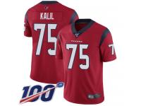 #75 Limited Matt Kalil Red Football Alternate Men's Jersey Houston Texans Vapor Untouchable 100th Season
