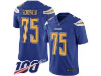 #75 Limited Michael Schofield Electric Blue Football Youth Jersey Los Angeles Chargers Rush Vapor Untouchable 100th Season