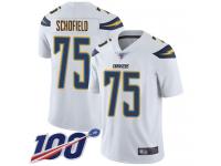 #75 Limited Michael Schofield White Football Road Youth Jersey Los Angeles Chargers Vapor Untouchable 100th Season