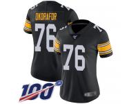 #76 Limited Chukwuma Okorafor Black Football Alternate Women's Jersey Pittsburgh Steelers Vapor Untouchable 100th Season