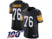 #76 Limited Chukwuma Okorafor Black Football Alternate Youth Jersey Pittsburgh Steelers Vapor Untouchable 100th Season