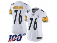#76 Limited Chukwuma Okorafor White Football Road Women's Jersey Pittsburgh Steelers Vapor Untouchable 100th Season