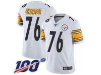 #76 Limited Chukwuma Okorafor White Football Road Youth Jersey Pittsburgh Steelers Vapor Untouchable 100th Season